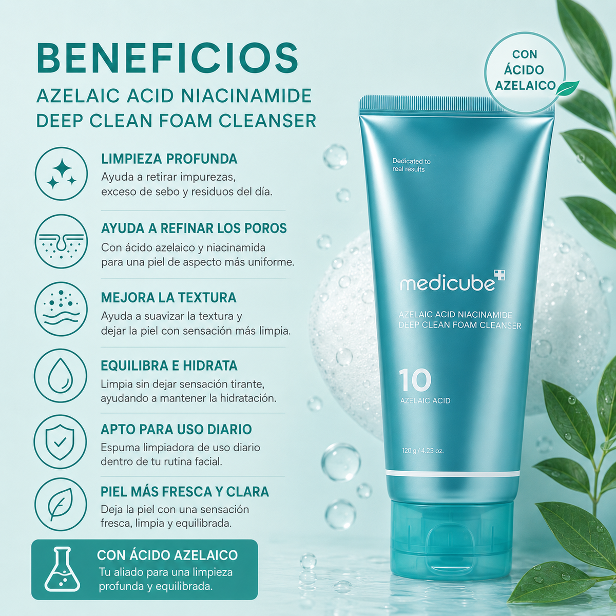 Medicube Azelaic Acid Niacinamide Deep Clean Foam Cleanser – 120 g